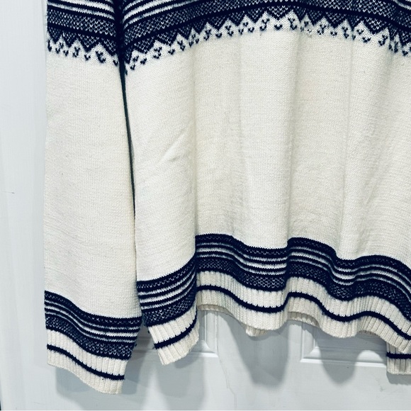 Vintage Tommy Hilfiger Womens Sweater Blue Ivory Nordic Fair Isle Preppy, XL - Picture 3 of 10